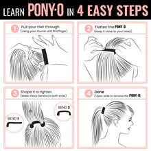 Load image into Gallery viewer, Medium PONY-O for Fine to Normal Hair or Slightly Thick Hair - PONY-O Revolutionary Hair Tie Alternative Ponytail Holders - 2 Pack Black and Dark Blonde Original Patented Hair Styling Accessories