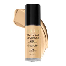 Load image into Gallery viewer, Milani Conceal + Perfect Liquid Foundation - Light Beige, 1 Fl. Oz. Cruelty-Free, Water-Resistant, Oil-Free, Medium-To-Full Coverage, Satin Matte Finish