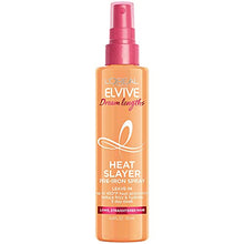 Cargar imagen en el visor de la galería, L&#39;Oreal Paris Elvive Dream Lengths Heat Slayer Pre-Iron Spray Leave-In, 4.4 Ounce