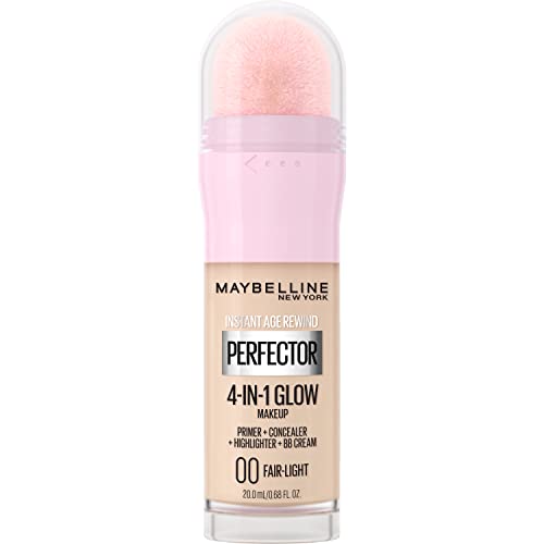 Maybelline New York Instant Age Rewind Instant Perfector 4-In-1 Glow Makeup - Primer, Concealer, Highlighter and BB Cream in 1, Fair/Light, 0.68 fl oz
