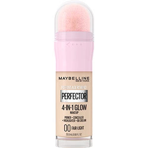Maybelline New York Instant Age Rewind Instant Perfector 4-In-1 Glow Makeup - Primer, Concealer, Highlighter and BB Cream in 1, Fair/Light, 0.68 fl oz