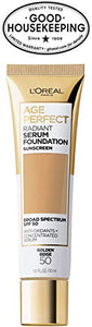 L'Oreal Paris Age Perfect Radiant Serum Foundation with SPF 50, Golden Beige, 1 Ounce