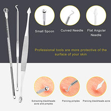 Load image into Gallery viewer, Blackhead Remover Tool, Boxoyx 10 Pcs Professional Pimple Comedone Extractor Popper Tool Acne Removal Kit - Treatment for Pimples, Blackheads, Zit Removing, Forehead,Facial and Nose(Silver)