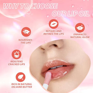 LANGMANNI Lip Oil,No-Sticky Gloss Lip Balm Lip Care