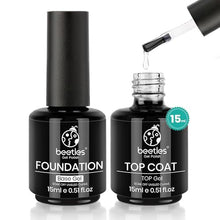 Cargar imagen en el visor de la galería, Beetles 2 Pcs 15ml No Wipe Gel Top Coat and Base Coat Set