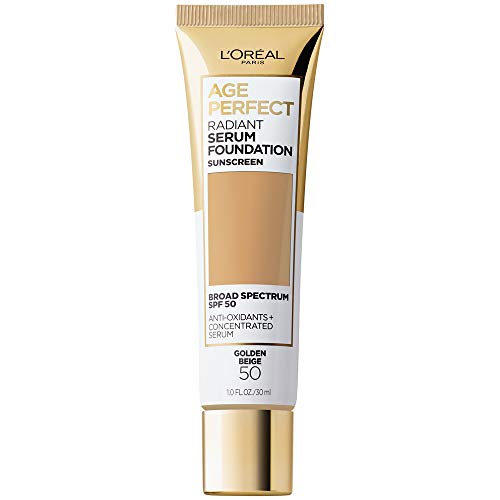 L'Oreal Paris Age Perfect Radiant Serum Foundation with SPF 50, Golden Beige, 1 Ounce