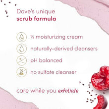 Load image into Gallery viewer, Dove Exfoliating Body Polish Crushed Cherries &amp; Chia Milk Skin Care for Revitalized Skin Formulated with 1/4 Moisturizing Cream 10.5 oz