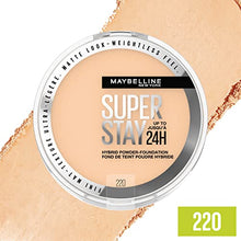 Cargar imagen en el visor de la galería, Maybelline Super Stay Up to 24HR Hybrid Powder-Foundation, Medium-to-Full Coverage Makeup, Matte Finish, 220, 1 Count