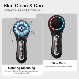 UMICKOO Face Scrubber Exfoliator,Facial Cleansing Brush Rechargeable IPX7 Waterproof with 5 Brush Heads,Face Spin Brush for Exfoliating, Massaging and Deep Cleansing