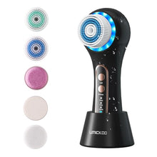 Load image into Gallery viewer, UMICKOO Face Scrubber Exfoliator,Facial Cleansing Brush Rechargeable IPX7 Waterproof with 5 Brush Heads,Face Spin Brush for Exfoliating, Massaging and Deep Cleansing