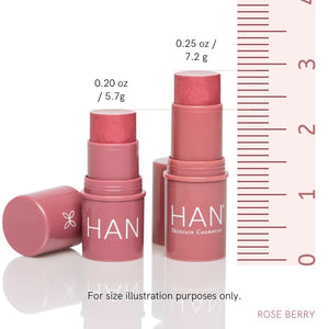 HAN Skincare Cosmetics Vegan, Cruelty-Free 3-in-1 Multistick for Cheeks, Lips, Eyes, Cherry Cosmos