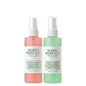 Mario Badescu Facial Spray Aloe, Rose Water and Cucumber - Green Tea Duo for Face
