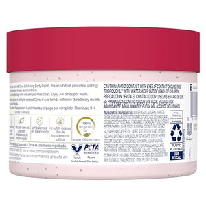 Dove Exfoliating Body Polish Crushed Cherries & Chia Milk Skin Care for Revitalized Skin Formulated with 1/4 Moisturizing Cream 10.5 oz