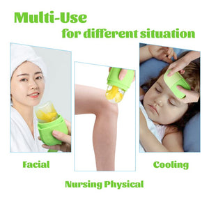 IMEASY Ice Roller for Face and Eye, Upgrated Ice Face Roller,Facial Beauty Ice Roller Skin Care Tools, Ice Facial Cube, Gua Sha Face Massage, Silicone Ice Mold for Face Beauty (Green)