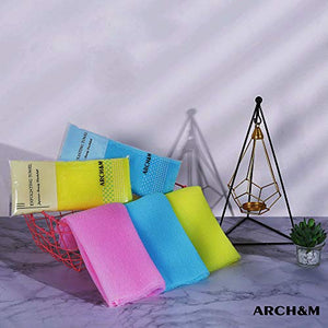 ARCH&M Exfoliating Washcloth Exfoliating Body Scrubber Back Scrubber for Shower Japanese Washcloth Bath Wash Cloth Korean Exfoliating Luffah Towel Beauty Washcloth Sponge Loofah Body Scrub 3 Pack