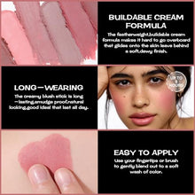 Load image into Gallery viewer, FOCALLURE Cream Blush Makeup,Buildable Blush Stick for Cheeks,Matte and Dewy Finish,Long Wearing,Easy Application,Lightweight Multi Stick,ROSE FLUSH