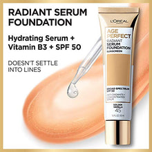 Cargar imagen en el visor de la galería, L&#39;Oreal Paris Age Perfect Radiant Serum Foundation with SPF 50, Golden Beige, 1 Ounce