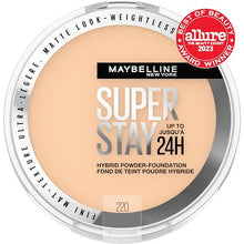 Cargar imagen en el visor de la galería, Maybelline Super Stay Up to 24HR Hybrid Powder-Foundation, Medium-to-Full Coverage Makeup, Matte Finish, 220, 1 Count