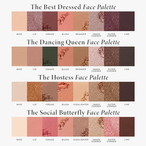 LAURA GELLER NEW YORK Annual Party in a Palette Guest of Honor Gift set -Curated 4 Full Face Makeup Palettes- Includes eyeshadow, highlighter, and blush - Travel friendly