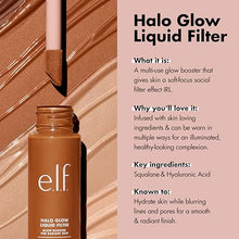 Cargar imagen en el visor de la galería, e.l.f. Halo Glow Liquid Filter, Complexion Booster For A Glowing, Soft-Focus Look, Infused With Hyaluronic Acid, Vegan &amp; Cruelty-Free, 2 Fair/Light