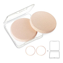 Load image into Gallery viewer, KOOBA 2pcs Round Makeup Sponges with 1 Travel Case, Beauty Face Primer Compact Powder Puff, Blender Sponge Replacement for Cosmetic Flawless Foundation, Sensitive and All Skin Types