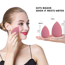 Load image into Gallery viewer, 5 Pcs Makeup Sponges Set - 4 Beauty sponges Blending Blenders with 1 Holder and Egg Case, Flawless for Cream, Powder and Liquid (Pink)