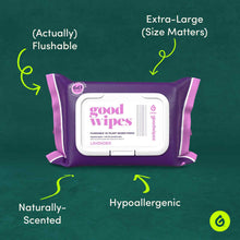 Cargar imagen en el visor de la galería, Goodwipes Flushable Butt Wipes Made w/Soothing Botanicals &amp; Aloe