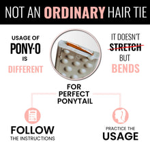 Load image into Gallery viewer, Medium PONY-O for Fine to Normal Hair or Slightly Thick Hair - PONY-O Revolutionary Hair Tie Alternative Ponytail Holders - 2 Pack Black and Dark Blonde Original Patented Hair Styling Accessories