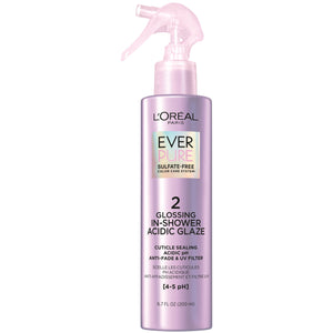 L'Oreal Paris Sulfate Free Glossing In Shower Acidic Glaze, Intensifies Hair Shine & Smoothness, Argan Oil Infused Vegan Hair Care, EverPure, 6.7 Oz