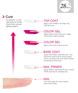 AIMEILI Gel Nail Polish No Wipe Top and Base Coat Set