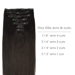 WENNALIFE Clip in Hair Extensions Real Human Hair