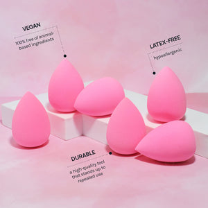 AOA Studio Collection makeup Sponge Set Latex Free and High-definition Set of 6 makeup Wonder blender For Powder Cream and Liquid, Super Soft Wonder Beauty Cosmetic