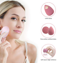 Cargar imagen en el visor de la galería, 5 Pcs Makeup Sponges Set - 4 Beauty sponges Blending Blenders with 1 Holder and Egg Case, Flawless for Cream, Powder and Liquid (Pink)