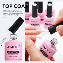 Load image into Gallery viewer, AIMEILI Gel Nail Polish No Wipe Top and Base Coat Set