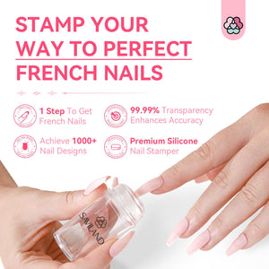 Saviland French Tip Nail Stamp - 4PCS Nail Art Stamper Kit