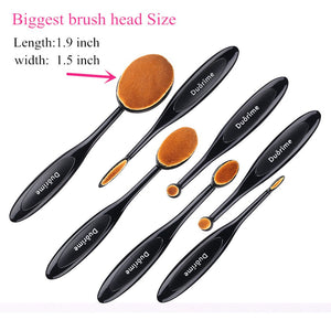 Duorime New 7pcs Black Oval Toothbrush Makeup Brush Set