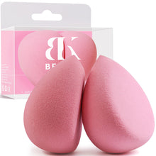 Load image into Gallery viewer, BEAKEY Flat Duo Patented Makeup Sponge Set of 2, Latex Free Pink Beauty Sponge for Foundation and Powder Application, Soft Blending Sponge, Large Flat Design, Beauty Gift for Makeup Lovers