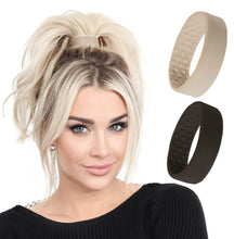 Load image into Gallery viewer, Medium PONY-O for Fine to Normal Hair or Slightly Thick Hair - PONY-O Revolutionary Hair Tie Alternative Ponytail Holders - 2 Pack Black and Dark Blonde Original Patented Hair Styling Accessories