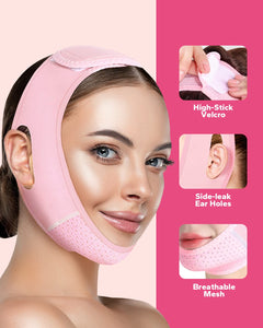 Meto Reusable Face Strap, V Line Mask, Double Chin Reducer, Chin Up Patch, Chin Strap, V Shaped Belt, V Shaped Face Mask for Sagging