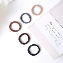 Cargar imagen en el visor de la galería, 100 Pcs Thick Seamless Brown Hair Ties, Ponytail Holders Hair Accessories No Damage for Thick Hair (Natural Colors)