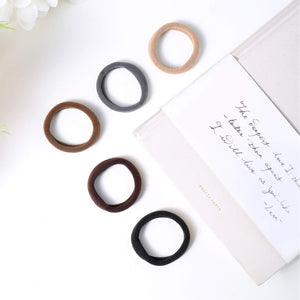 100 Pcs Thick Seamless Brown Hair Ties, Ponytail Holders Hair Accessories No Damage for Thick Hair (Natural Colors)