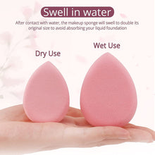 Cargar imagen en el visor de la galería, BEAKEY Flat Duo Patented Makeup Sponge Set of 2, Latex Free Pink Beauty Sponge for Foundation and Powder Application, Soft Blending Sponge, Large Flat Design, Beauty Gift for Makeup Lovers