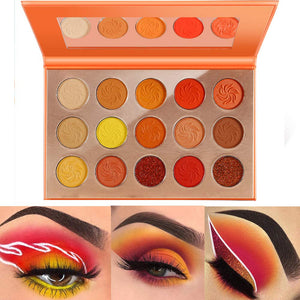 DE'LANCI Orange Eyeshadow Palette Fall Makeup Matte Shimmer Pressed Glitter Eye Shadow