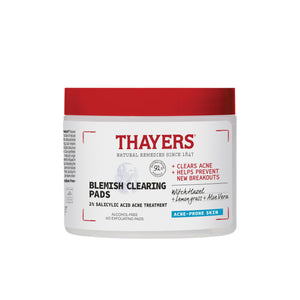 Thayers Blemish Clearing Toner Pads with Salicylic Acid, Soothing Acne Treatment Face Pads, 60 Ct (Packaging May Vary)