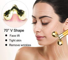 Load image into Gallery viewer, Amirce Face Massager Roller Golden 3D Roller Electric Facial Roller