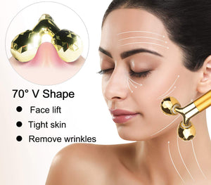 Amirce Face Massager Roller Golden 3D Roller Electric Facial Roller
