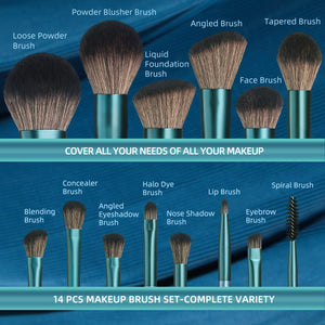 BS-MALL Makeup Brush Set 14Pcs Premium Synthetic Professional Makeup Brushes