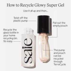 Saie Mini Glowy Super Gel Lightweight Illuminator - Luminizer for Glowing Skin, Wear Alone or Under Makeup - Starglow (0.5 Ounce)