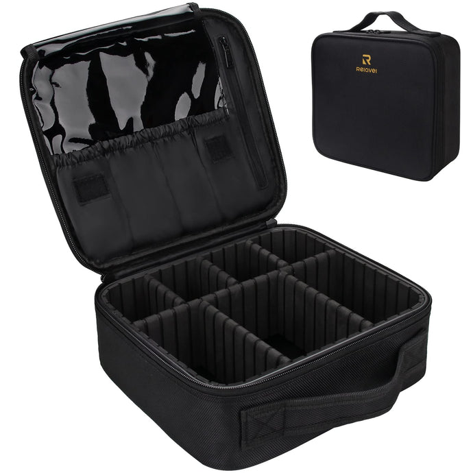 Relavel Travel Makeup Train Case Makeup Cosmetic Case Organizer