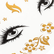 Cargar imagen en el visor de la galería, Konsait 8 Sheets Face Tattoo Sticker Metallic Temporary Transfer Tattoo Waterproof